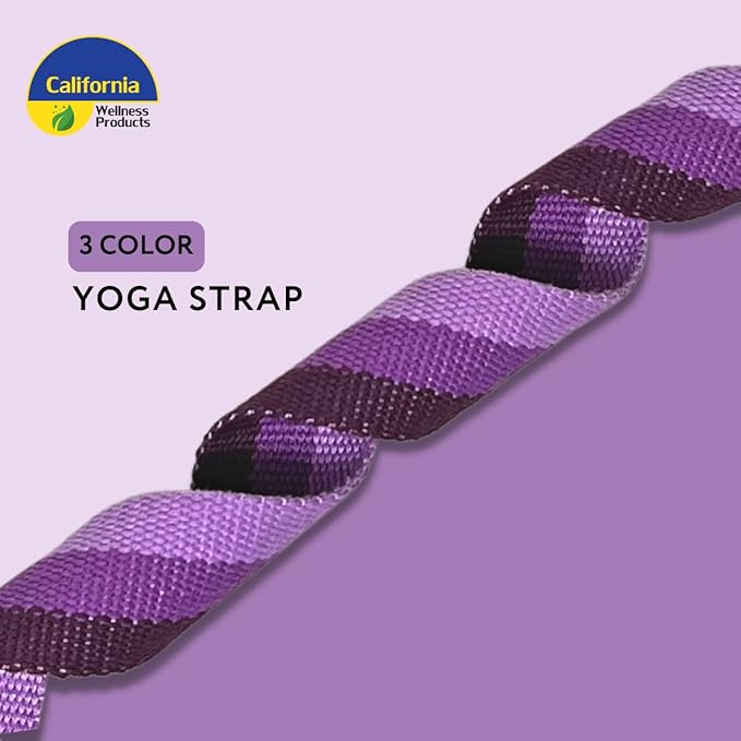 California Yoga Strap | Yoga Belt with Safe Adjustable D-Ring Buckle for Pilates | Stretching Strap | Exercise Bands | Physical Therapy | Improves Sitting Posture-FlexoryFit