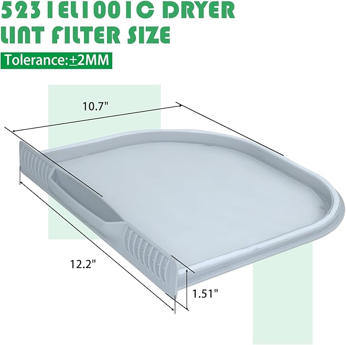 5231El1001C Dryer Lint Screen Filter Replacement with Dryer Cleaner Vent Lint Brush Replaces 5231EL1001A, 5231EL1001C, AP5248138, 1668214, AH3527575, EA3527575, PS3527575, EAP3527575