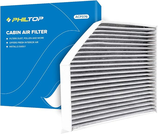 PHILTOP Cabin Air Filter, ACF076 (CF11179) Replace for A4, A4 Quattro, A5. A5 Quattro, Q5, RS5, S4, S5, S5 Sportback, SQ5, ma-can Passenger Compartment Air Filter with Activated Carbon