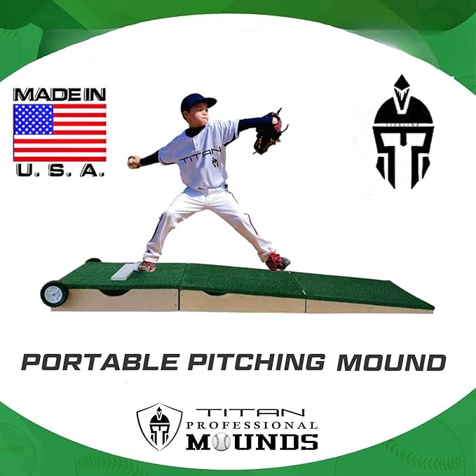 Titan Professional Mounds 6 Inch Ultra Portable Youth Baseball Pitching Mound with Wheels Ages 12 & Under-FlexoryFit