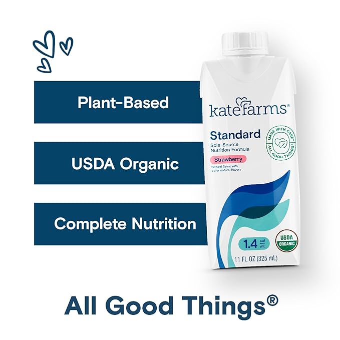 KATE FARMS Organic 1.4 High Calorie Nutrition Shake, Strawberry, 20g Protein, 27 Vitamins and Minerals, Meal Replacement, 11 oz (6 Pack)-FlexoryFit