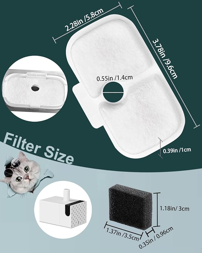 Cat Water Fountain Filter Replacements (8)