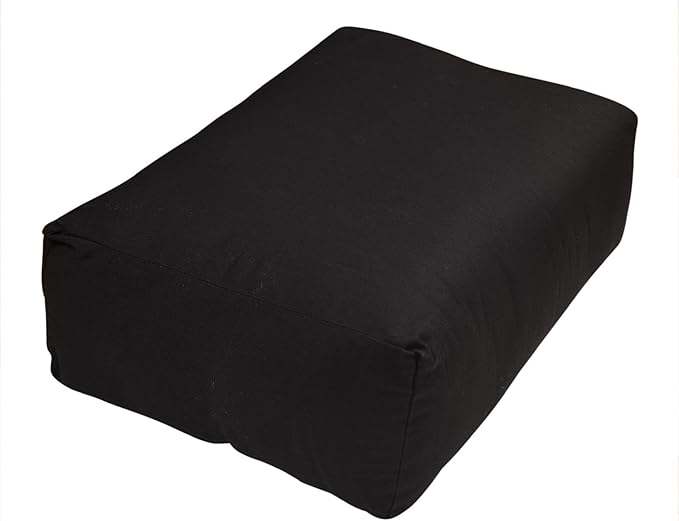Rectangular Yoga Bolster Pillow, 18" x 12" x 6", Pink Cotton-FlexoryFit