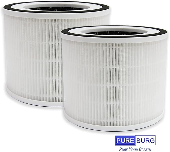 PUREBURG Replacement Filters Compatible with HIMOX H06 Air Purifier & Afloia Gala Air Purifier,2-Pack H13 True HEPA Activated Carbon 3-Stage Filtration