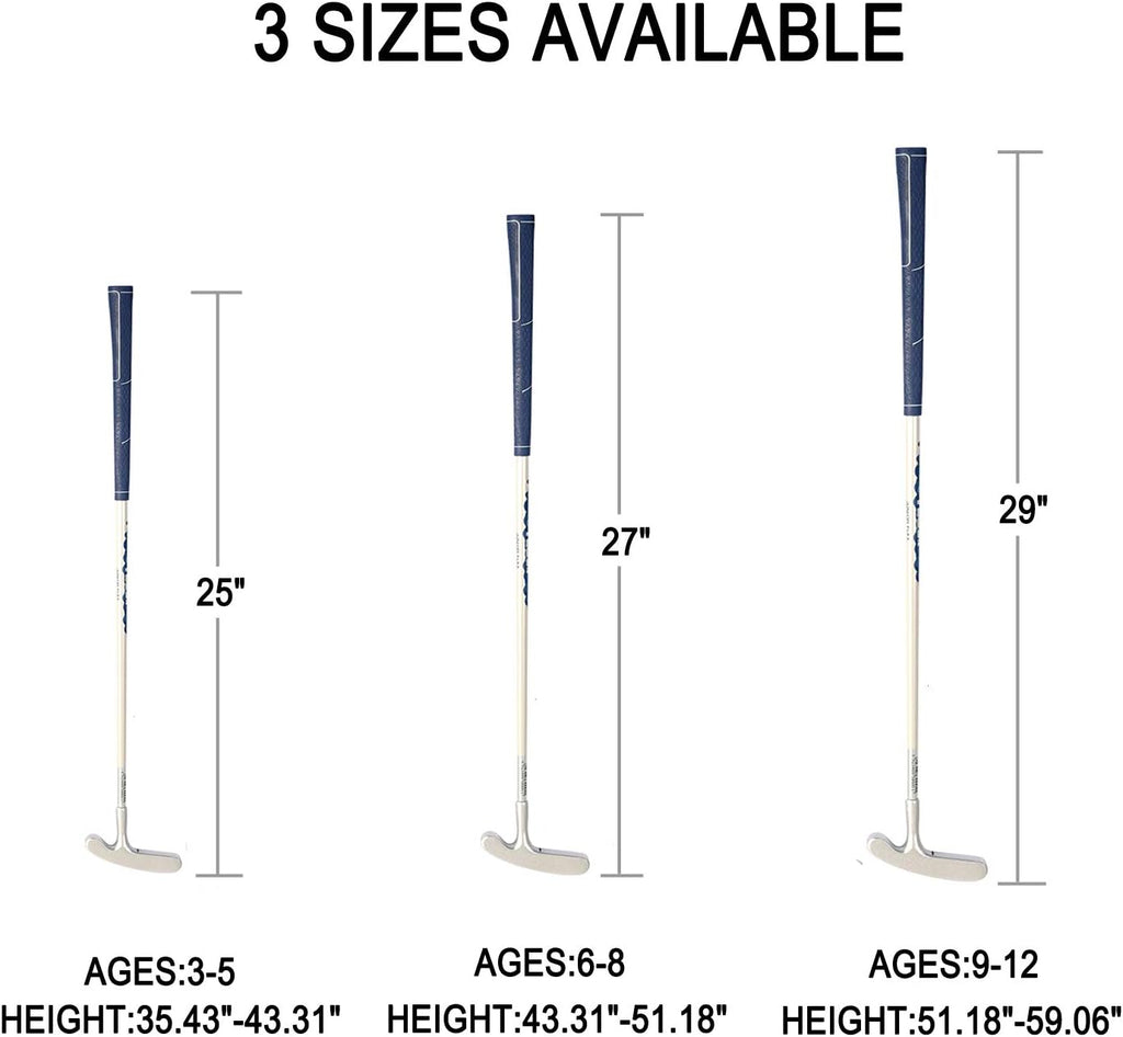 Acstar Two Way Junior Golf Putter Graphite Kids Putter Both Left and Right Handed Easily Use 3 Sizes to Choose Freely for Kids Ages 3-5 6-8 9-12
