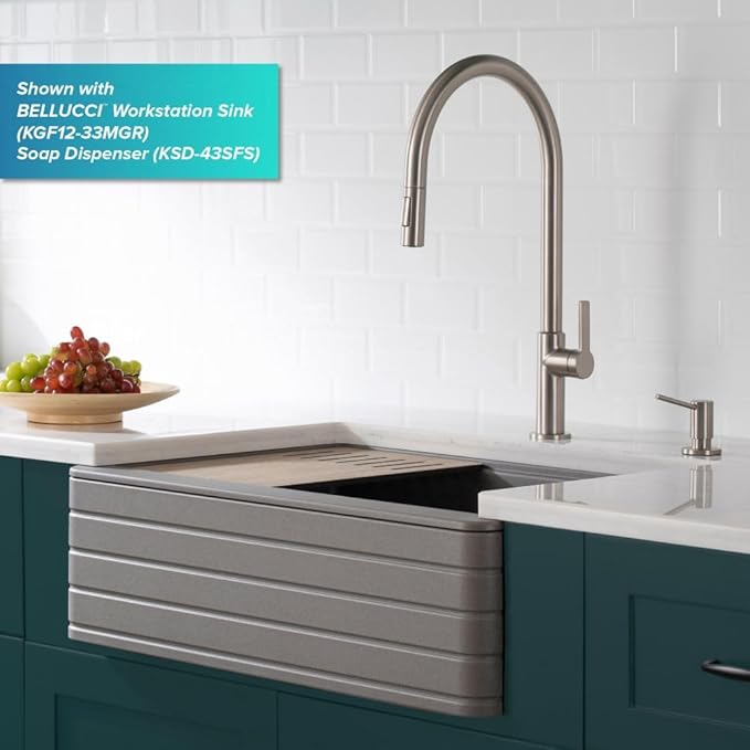 KRAUS Oletto High-Arc Single Handle Pull-Down Kitchen Faucet in Spot Free Stainless Steel, KPF-2821SFS