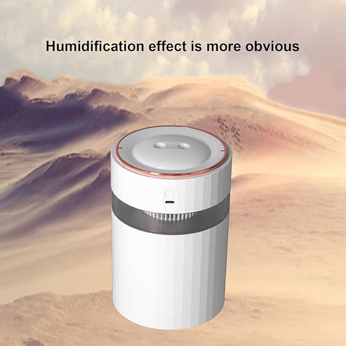 Humidifier Large Capacity Portable 900ml Mute Double Spray Design Desktop Humidifier for Car Office Desktop Pink (White)