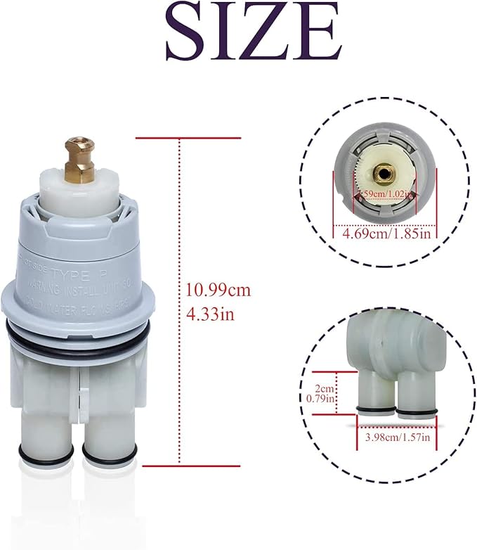 RP46074 Shower Universal Valve Cartridge Assembly for Delta Shower and Tub 13/14 Series Faucet, Replacement Part for Delta Monitor Cartridge, Include RP22734 Bonnet Nut Replacement