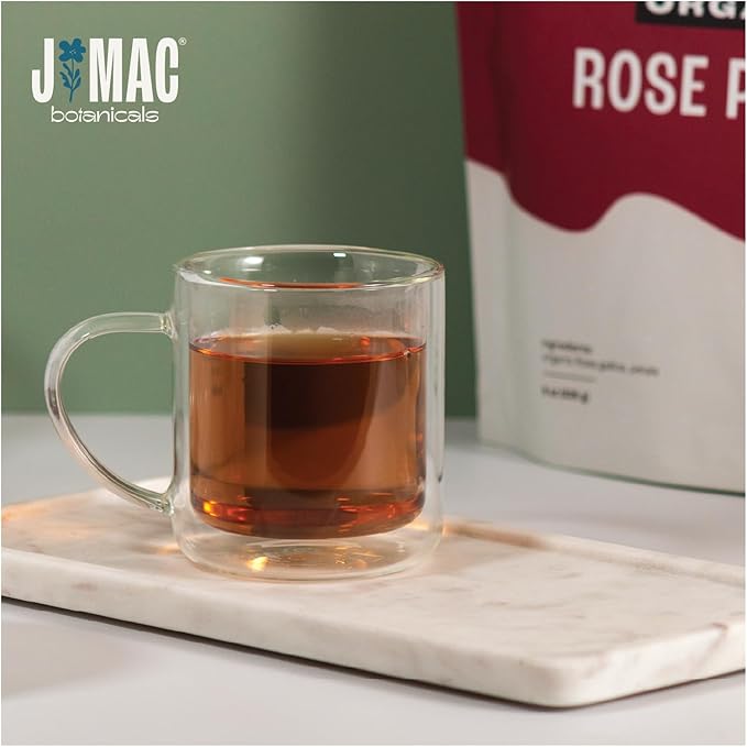 J MAC BOTANICALS Organic Rose Petals, (16 oz - Bulk 1 Pound) Certified USDA Organic, edible, culinary grade dry rose petals, rose petals for herbal tea, cooking and crafts-FlexoryFit