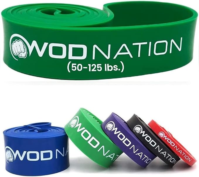 WOD Nation Pull Up Assistance Bands (10-175lbs Band) - Best for Pullup Assist, Chin Ups, Resistance Bands Exercise, Stretch, Mobility Work & Serious Fitness - 41 inch Straps-FlexoryFit