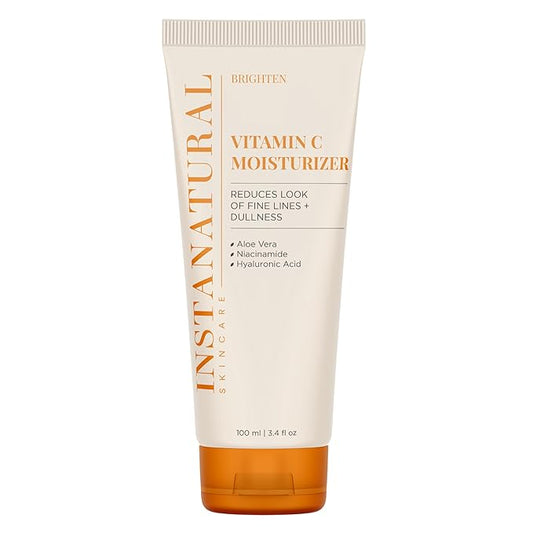 InstaNatural Vitamin C Moisturizer Face Cream, Brightens and Reduces the Look of Fine Lines and Wrinkles, Moisturizing Lotion for Dry Skin, with Hyaluronic Acid, 3.4 FL Oz-FlexoryFit