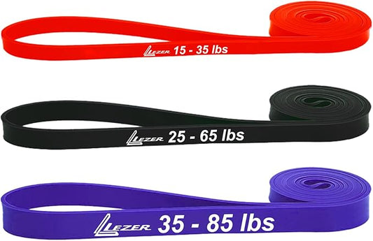 LEZER Resistance Bands - Pull Up Bands for Home Gym Fitness, Stretching, Physical Therapy & Training - Includes Instruction-FlexoryFit