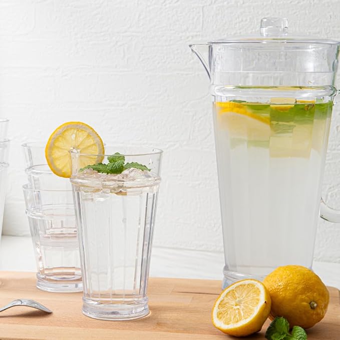 bzyoo 64oz (2 Quarts) Liberty Clear Water Pitcher with Lid – Break Resistance, BPA Free Great for Ice Tea, Sangria, Lemonade, Party and Home