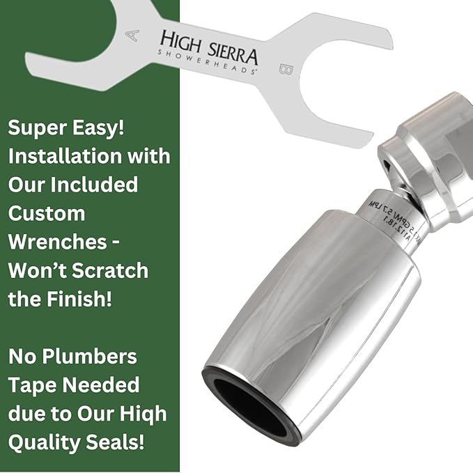 High Sierra Showerheads® - CLASSIC™ Solid Metal 1.5 GPM Award Winning, Low Flow Shower Head, Patented Nozzle Never Clogs - Polished Chrome Finish