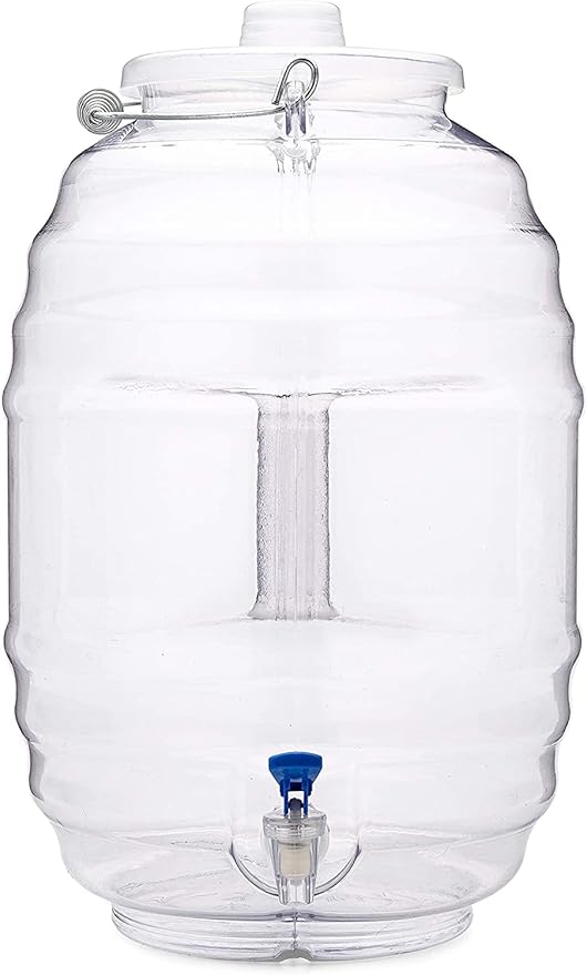 5 Gallon Jug with Spout-Mexican Vitrolero Tapadera Aguas Frescas-Water Juice Beverage Dispenser- 20 L Clear Container-BPA Free Food Grade Plastic