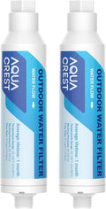 AQUACREST Inline Water Filter, Dedicated for Car Washing, Window & Yard Cleaning, Effectively Reduce Hard Water Spots, Soften Water, Upgraded Formula, Pack of 2
