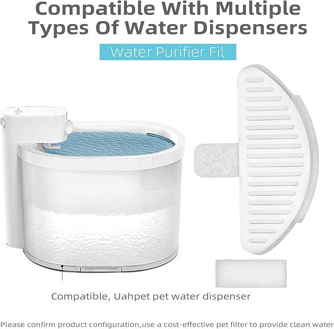 9 Pack Cat Water Fountain Filter Compatible with Cat Dispenser - 67oz/2L Automatic Water Feeder (9 Filters+18 Sponges)