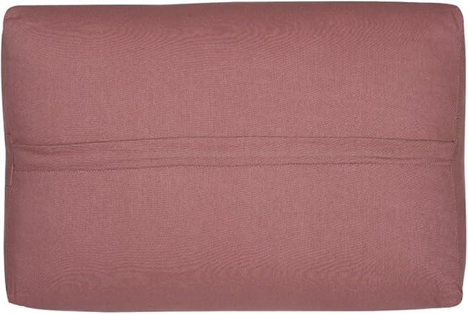 Rectangular Yoga Bolster Pillow, 18" x 12" x 6", Pink Cotton-FlexoryFit