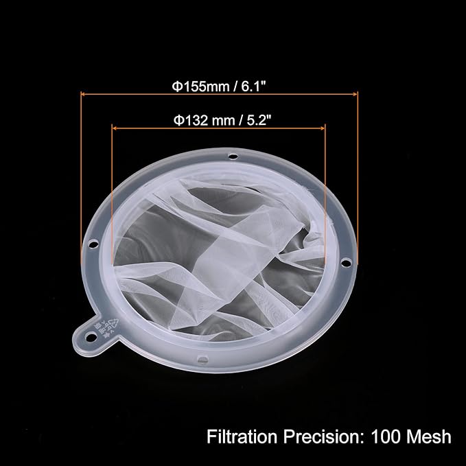PATIKIL 6.1" O.D. Food Filter Strainer, 100 Mesh Kitchen Mesh Filters Strainers Fine Mesh Sieve for Juice, Coffee, Soy Milk Filtration, White