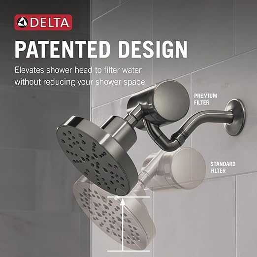 Delta Faucet Clarifi Premium Shower Filter Attachment Matte Blackwith Additional Filter Cartridge