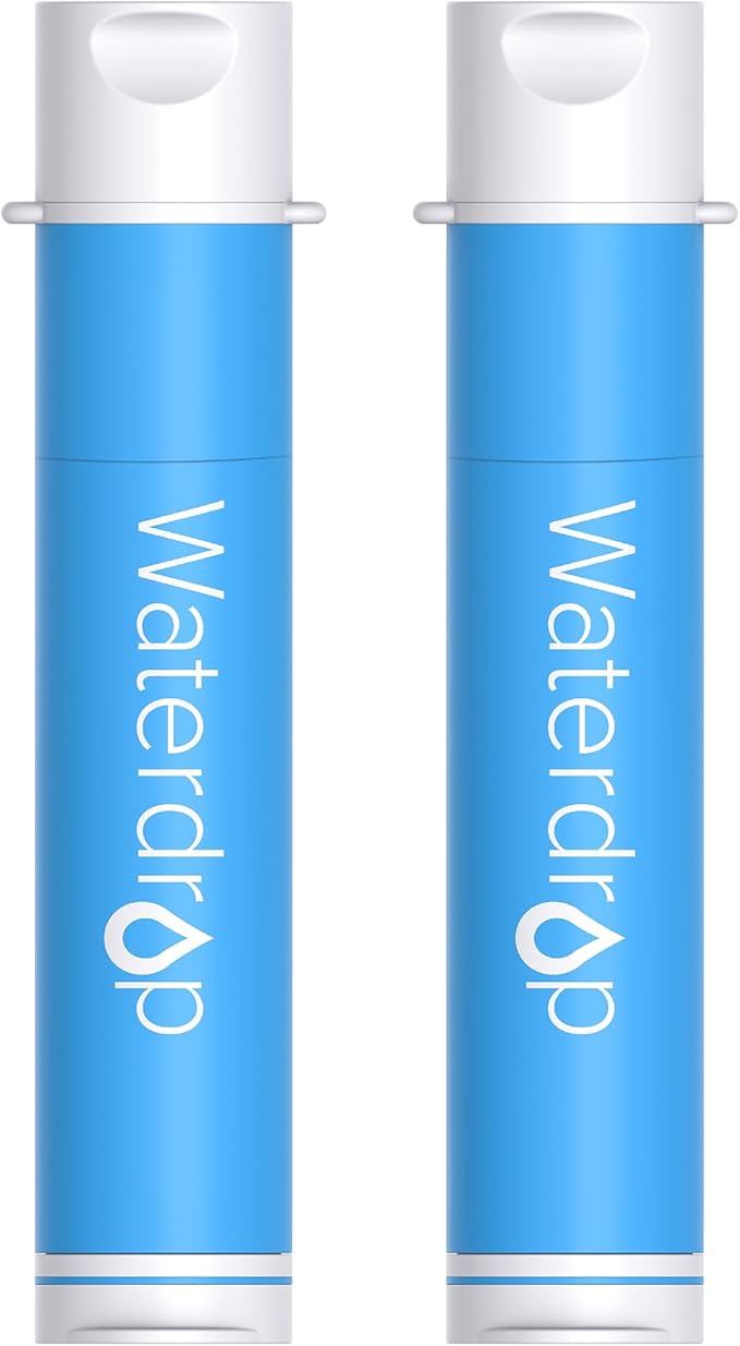 Waterdrop Gravity Water Filter Straw, Camping Water Filtration System, Water Purifier Survival for Travel, Backpacking and Emergency Preparedness, 1.5 gal Bag, 0.1 Micron, 5 Stage Filtration, Blue