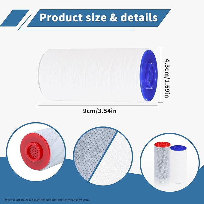 Replacement Filter Set for Weddell Duo - High-efficiency Shower Water Filtration System that Removes Chlorine/PFAS/Contaminants for Better Skin and Hair Health (3R+3B)