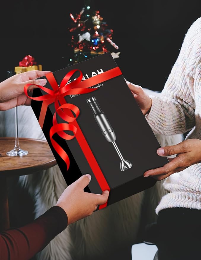 1000W Powerful Immersion Blender handheld, 2025 New Update Hand Blender with 25-Speed, Scratch-Resistant Corded Hand Mixer with Heavy-Duty Copper Brushless Motor and Gift Box-FlexoryFit