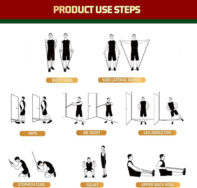 VEICK Resistance Bands, Exercise Bands, Workout Bands, Resistance Bands for Working Out with Handles for Men and Women, Exercising Bands for Fitness Weights Work Out at Home-FlexoryFit