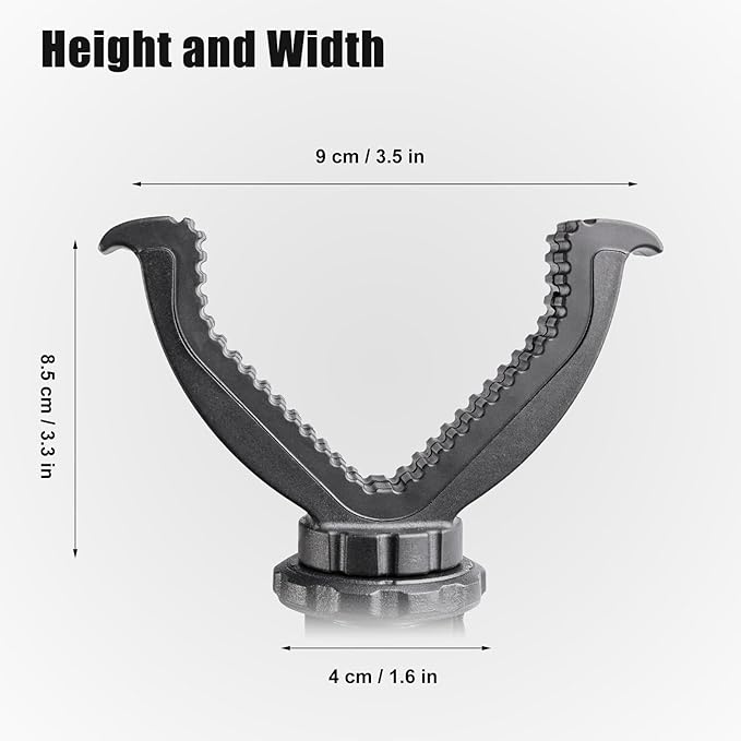 Shooting Stick with V Yoke, 22-62 inches Adjustable Aluminum Shooting Monopod for Hunting Rifles
