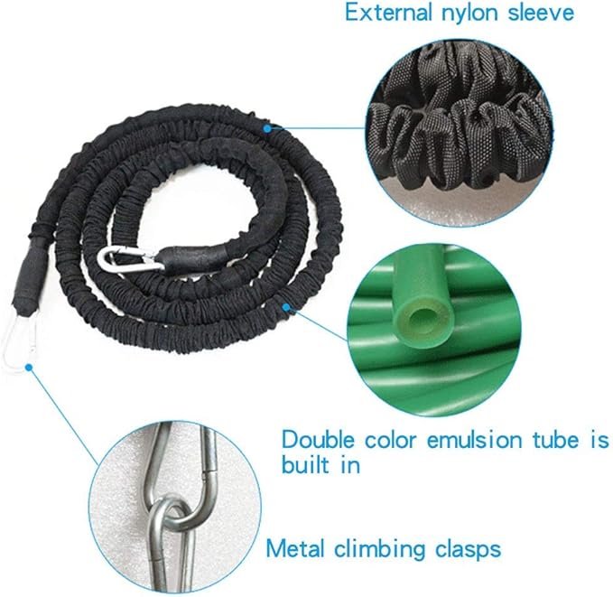 YNXing Dynamic Resistance Trainer for Resistance Training to Improve Strength, Power, and Agility 5m/2m Elastic Cord Set-FlexoryFit