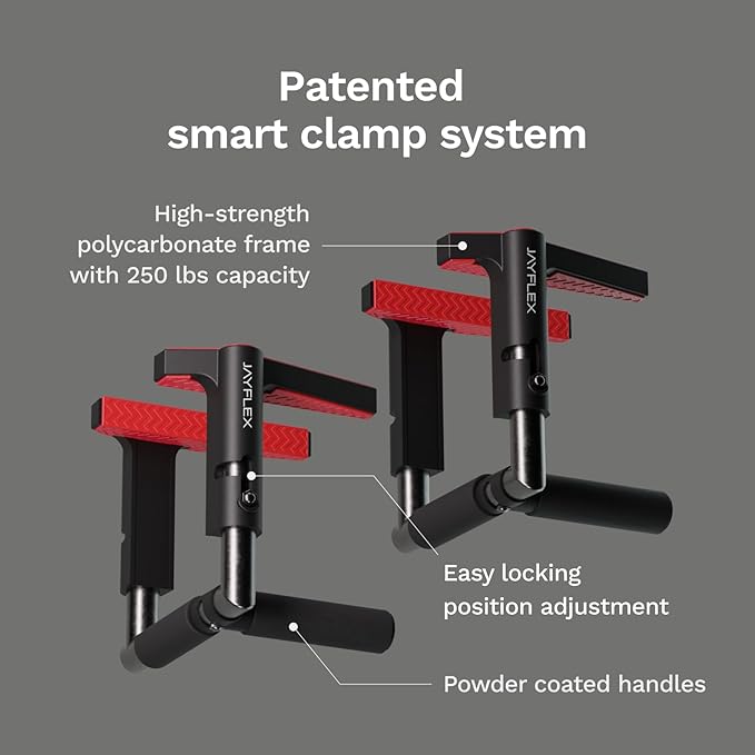 Jayflex CrossGrips Compact Pull Up Bar - Pull Up Bar Door Frame for Work from Home Fitness - Adjustable Door Frame Pullup Bar Handles - 250 lbs Capacity-FlexoryFit