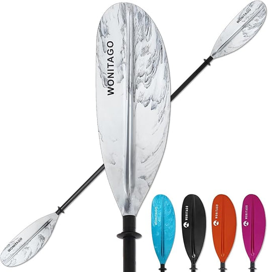 Kayak Paddles with Alloy Shaft and PP Blade, Floating Kayaking Oars, Adjustable 230-250 cm/90-98 Inches, 210-230 cm/82-90 Inches