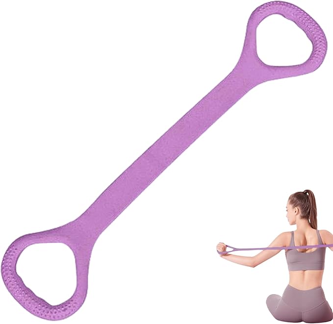 LEZER Figure 8 Resistance Band, Fitness Elastic Rope, Execrise Workout for Arm, Back, Chest and Shoulder, Yoga, Pilates, Stretching, Physical Therapy Equipment-FlexoryFit