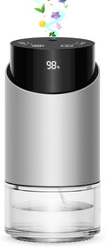 Waterless Essential Oil Diffuser Aromatherapy Scent Diffusers for Home Large Room, Car, Office, Desk, Mini Battery Operated Cordless Air Freshener, 4 Timers & 3 Mist Levels, 100ml Capacity (Silver)