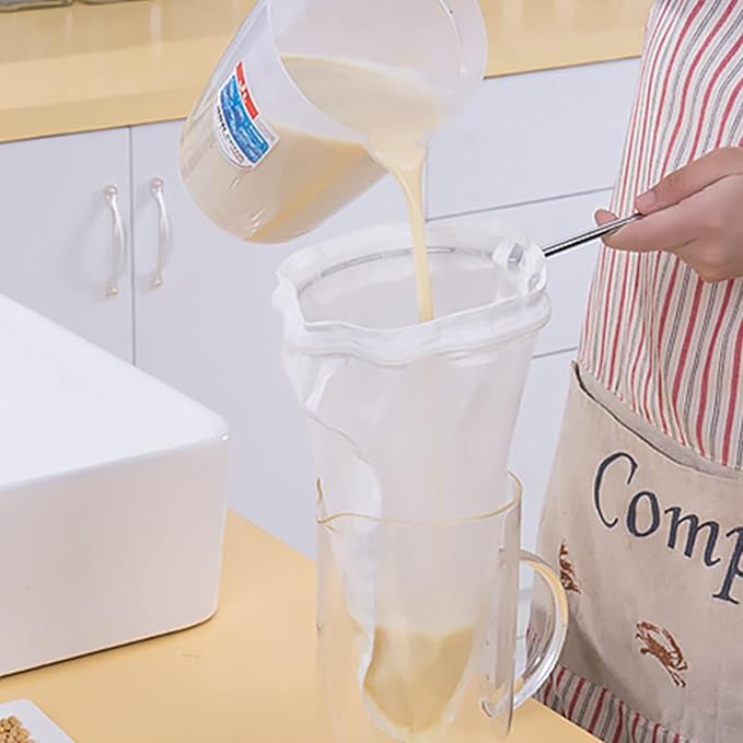 Nut Milk Bag Strainer with Stand, Strainers Fine Mesh Bags, Jelly strainer, Reusable Cheese Cloth Bag for Straining for Filter Juices, NutMilk, Cheese, Honey, Butter, S
