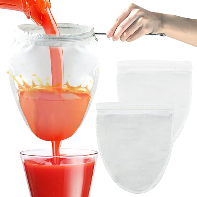 Nut Milk Bag Strainer with Stand, Strainers Fine Mesh Bags, Jelly strainer, Reusable Cheese Cloth Bag for Straining for Filter Juices, NutMilk, Cheese, Honey, Butter, L