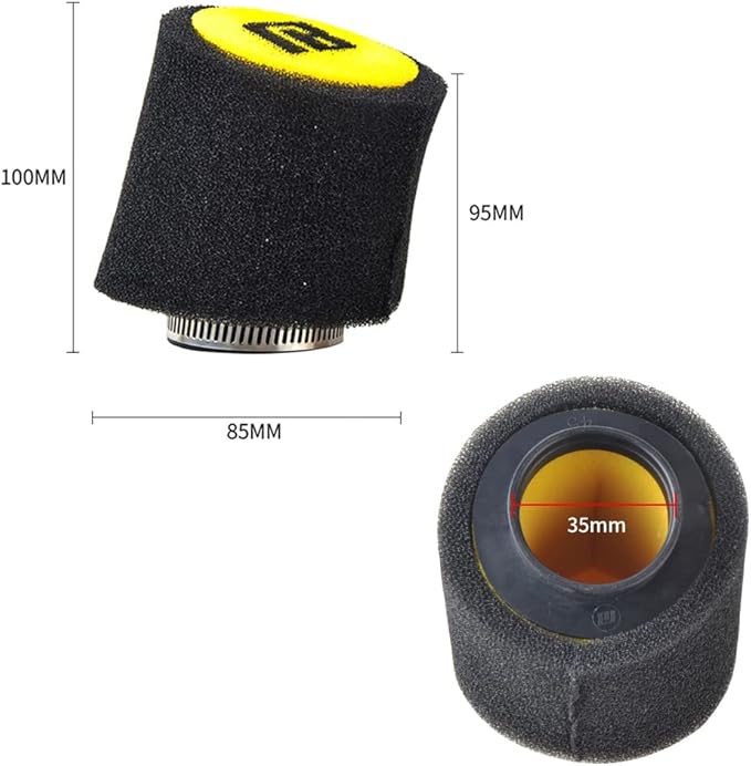 NIBBI Foam Air Filter,Universal Motorcycle 35mm Replacement High Performance Air Filter Intake Cleaner For Go Kart Moped Pit Dirt Bike Parts Motorbike