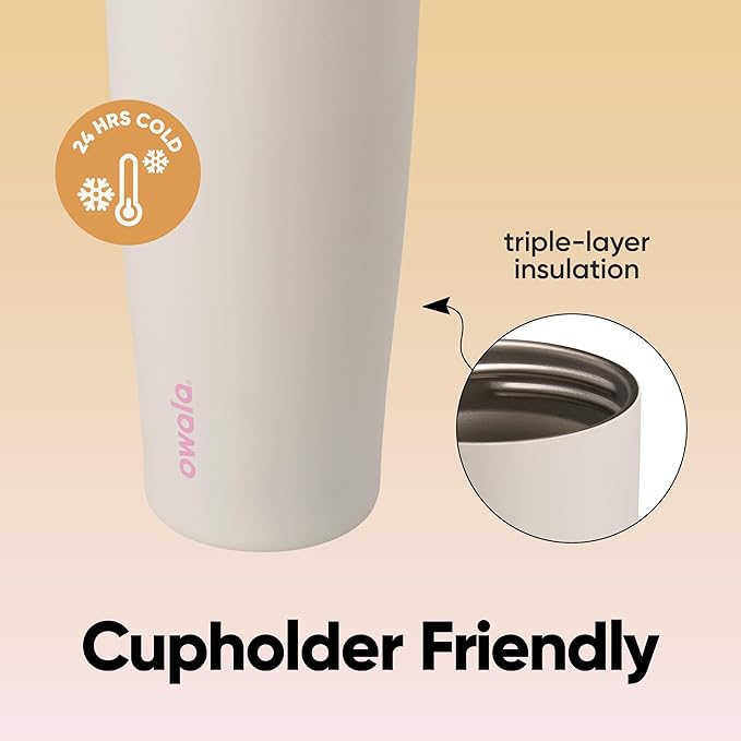 Owala FreeSip Sway Insulated Stainless Steel Water Bottle with Two-Way Spout, Built-In Straw and Bucket Handle, Made for Travel, School, and Sports, 40oz, BPA Free, Leak Proof, Daybreak