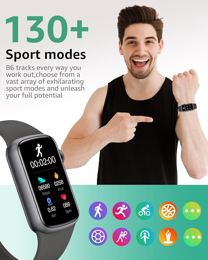 IMFRCHCS Fitness Tracker,Smart Watch with 1.47" Touch Display,137+Sport Modes Fitness Watch with Heart Rate Sleep Monitor, Step Counter,IP68 Waterproof Activity Trackers for Women Men-FlexoryFit