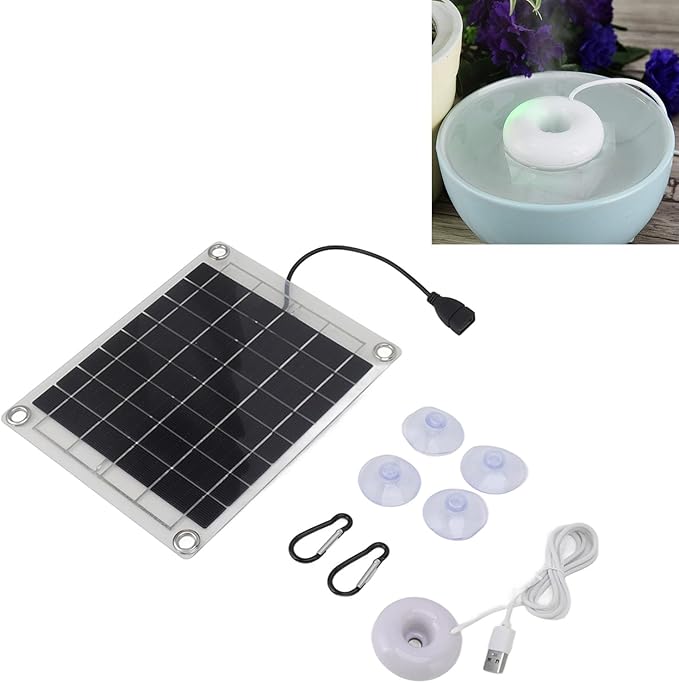 Ing Water Humidifier, 20W Double Sided Solar Panel Portable USB Atomization Spray for Home Car Atomizing Charging Small Cool Mist and Outdoor