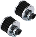 PTNHZ Universal 2 PCS 12mm Auto Cone Mini oil Air Intake Filter Crankcase Vent Valve Cover Breather Filter Flow Air Filters Black