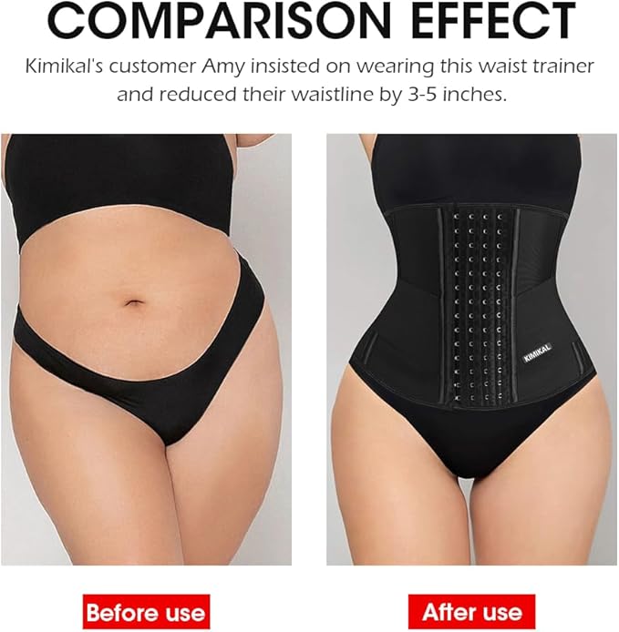 KIMIKAL Women Waist Trainer Corset Belt: Under Clothes Sport Tummy Control Long Torso Shapewear-FlexoryFit