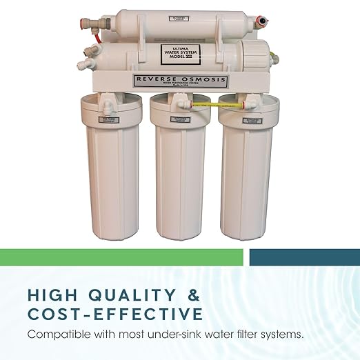 Ultima 7/VII 5 Stage Reverse Osmosis Filters with Alkalizer Post Filter, Reverse Osmosis Water-Filter Kit with Alkaline Water Filter for Greater PH Water. GRO-050 Compatible.