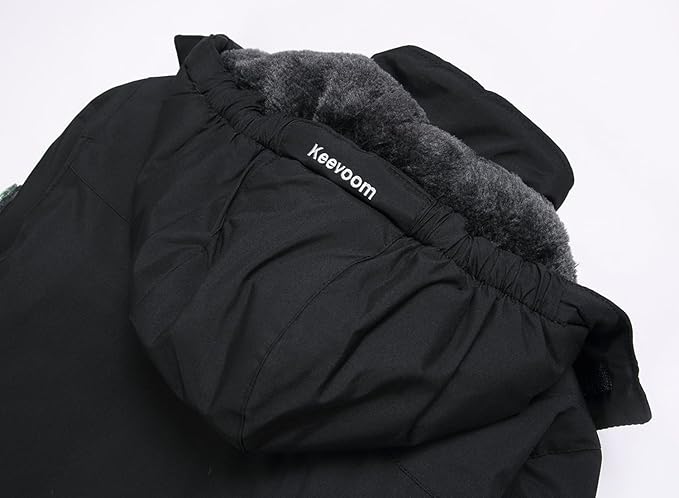 Keevoom Boys Winter Coat Ski Jacket Windproof Kids Snowboard Warm Fleece Snow Coat Waterproof Outdoor Hooded Ski Coats-FlexoryFit
