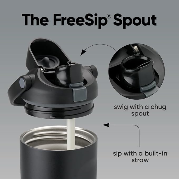 Owala FreeSip Sway - Stainless Steel - 40-oz. - Black (Very, Very Dark)