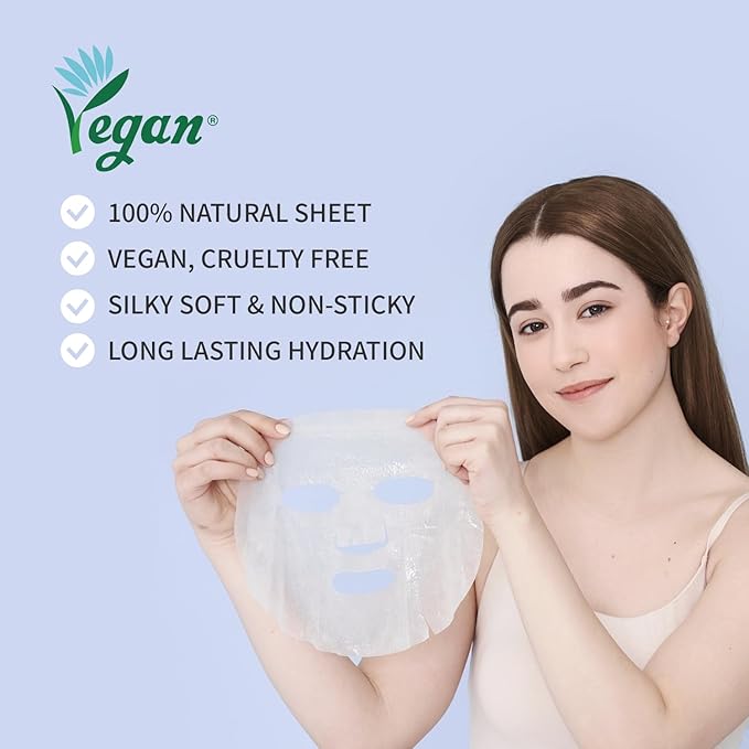 #OOTD Collagen Hydrating Sheet Masks for Face Korean Anti Aging Mask Sheet for Dry Skin & Sensitive Skin, EVE Vegan, Not Tested on Animals, No Parabens, No Sulfates, Hyaluronic Acid, Witch Hazel 10EA-FlexoryFit