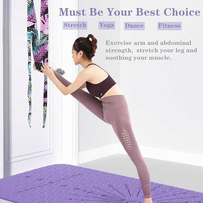 TOCO FREIDO Waist Back Leg Stretch Strap/Yoga Fitness Band, Leg Stretching Assist Trainer, Yoga Stretcher, Back Bend Split Inversion Strap for Fitness, Dance, Ballet, Gymnastics-FlexoryFit