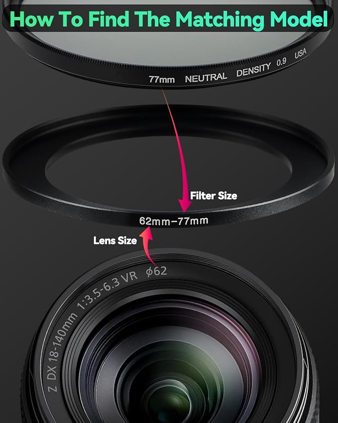 46-43mm Metal Step-Down Ring Adapter Compatible - Image 5