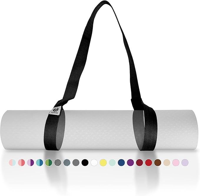 Tumaz Yoga Mat Strap [MAT NOT Included] (2 Sizes) with Extra Thick & Comfy Delicate Texture, Adjustable Yoga Mat Carrier-FlexoryFit
