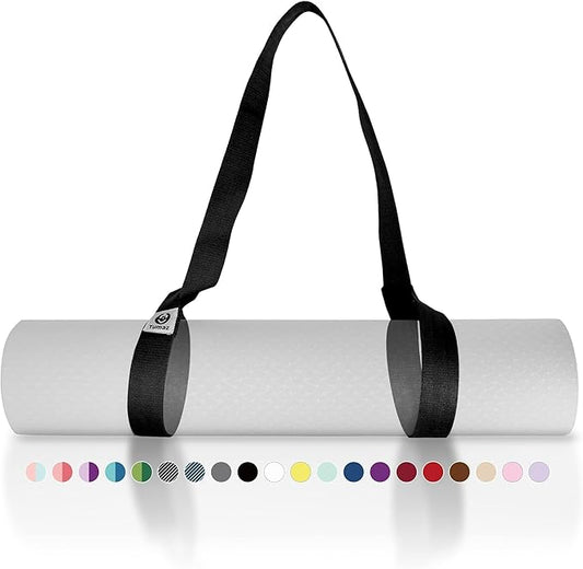 Tumaz Yoga Mat Strap [MAT NOT Included] (2 Sizes) with Extra Thick & Comfy Delicate Texture, Adjustable Yoga Mat Carrier-FlexoryFit